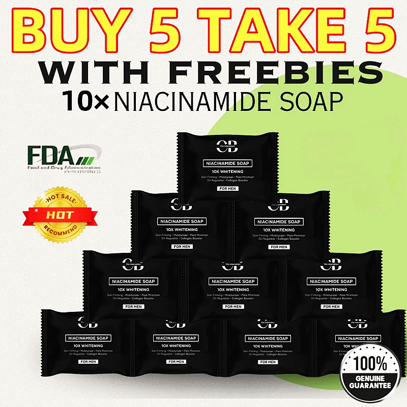 FreeShipping Philippines BUY 5 TAKE 5=10PCS CB Niacinamide Soap for Men 10X Whitening Oil Control Anti-Acne All Skin Types Soap FreeShipping Philippines BUY 5 TAKE 5=10PCS CB Niacinamide Soap for Men 10X Whitening Oil Control Anti-Acne All Skin Types Soap