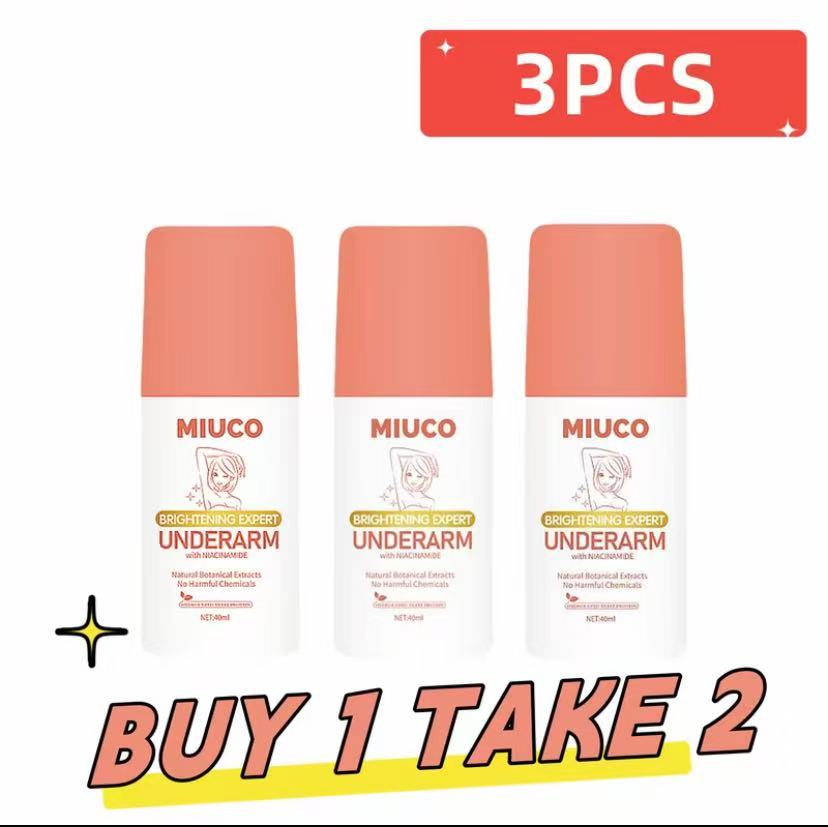 Freeshipping【BUY 1 TAKE 2 】MIUCO FDA 40ML Intensive Whitening Underarm Powder Dry Deodorant Under Arm Deo Roll on