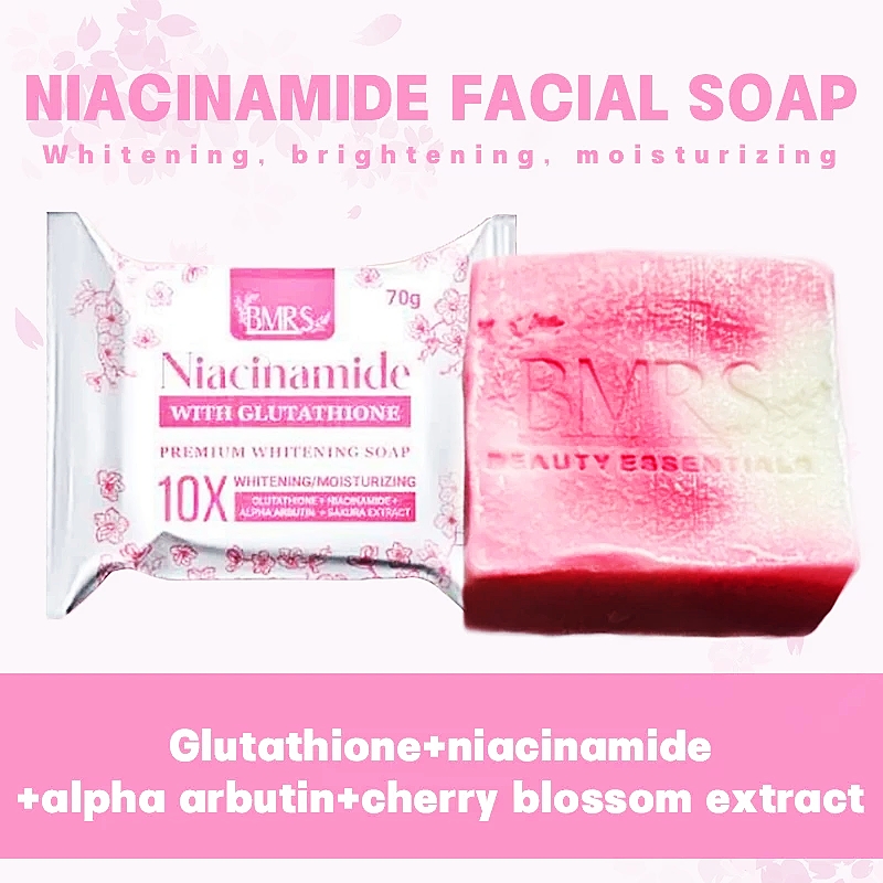 FreeShipping Philippines BUY 5 TAKE 5=10PCS BMRS Niacinamide Glutathione Soap 70g – 10x Whitening Power for Brighter Skin