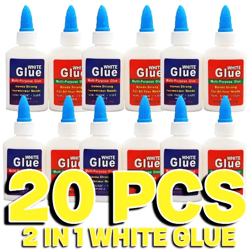 BUY 10 TAKE 10=20PCS 2in1 White Glue 40g Student Hand Work School Supplies Office Supplies Stationary DIY Craft