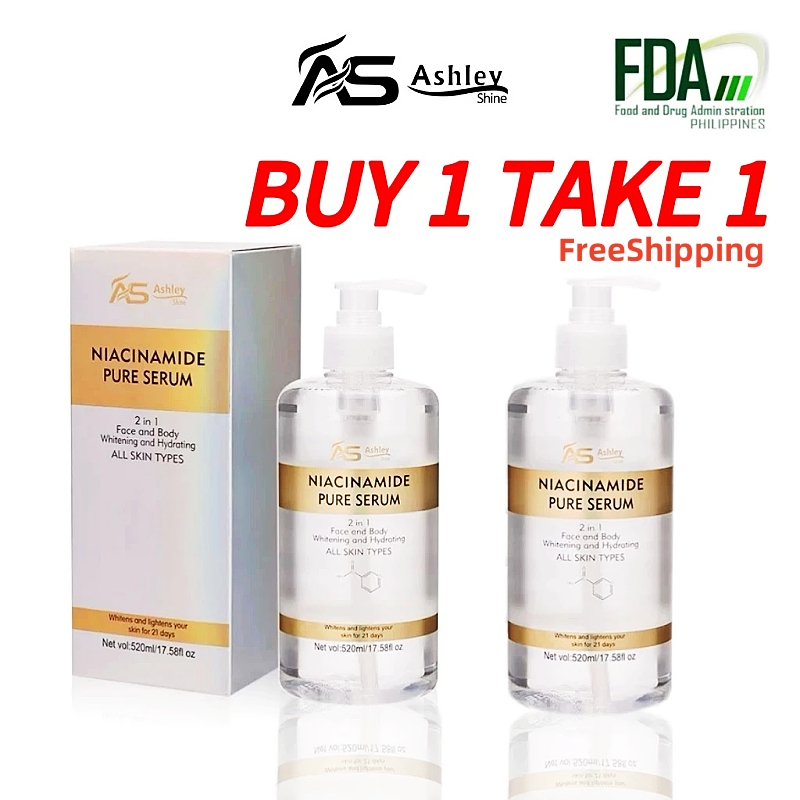 BUY 1 TAKE 1 Ashley Shine NIACINAMIDE Pure Serum FaceBody Moisturizes Whitening Skin 520ml Brightening FreeShipping Philippines
