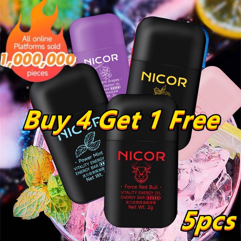 FreeShipping [Buy 4 Get 1 Free 5Pcs] Set Genuine Nicor Double-hole Refreshing Box Essential Oil Nasal Inhaler For Congestion Relief Relaxation