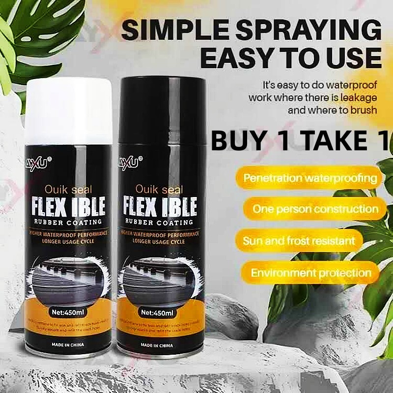 BUY 1 TAKE 1 FreeShipping Flexible Rubber Coating (450ml) Waterproof Spray Sealant Flexible Rubber Coating